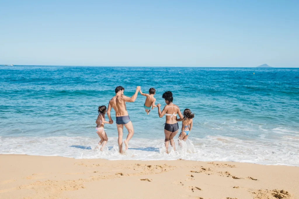 family vacation on the beach