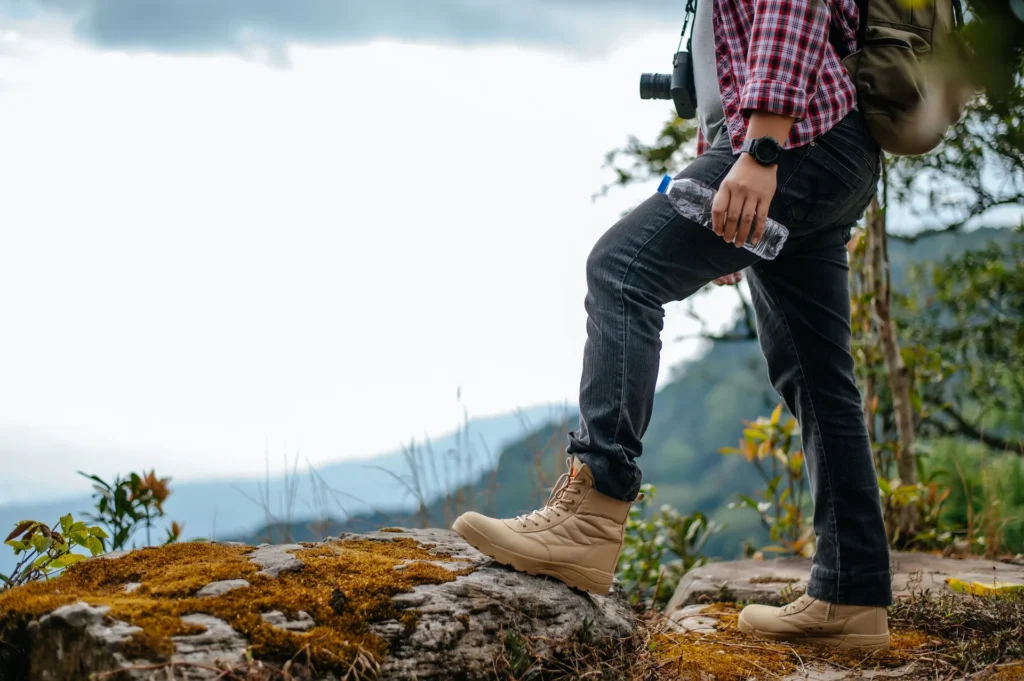 man hiking