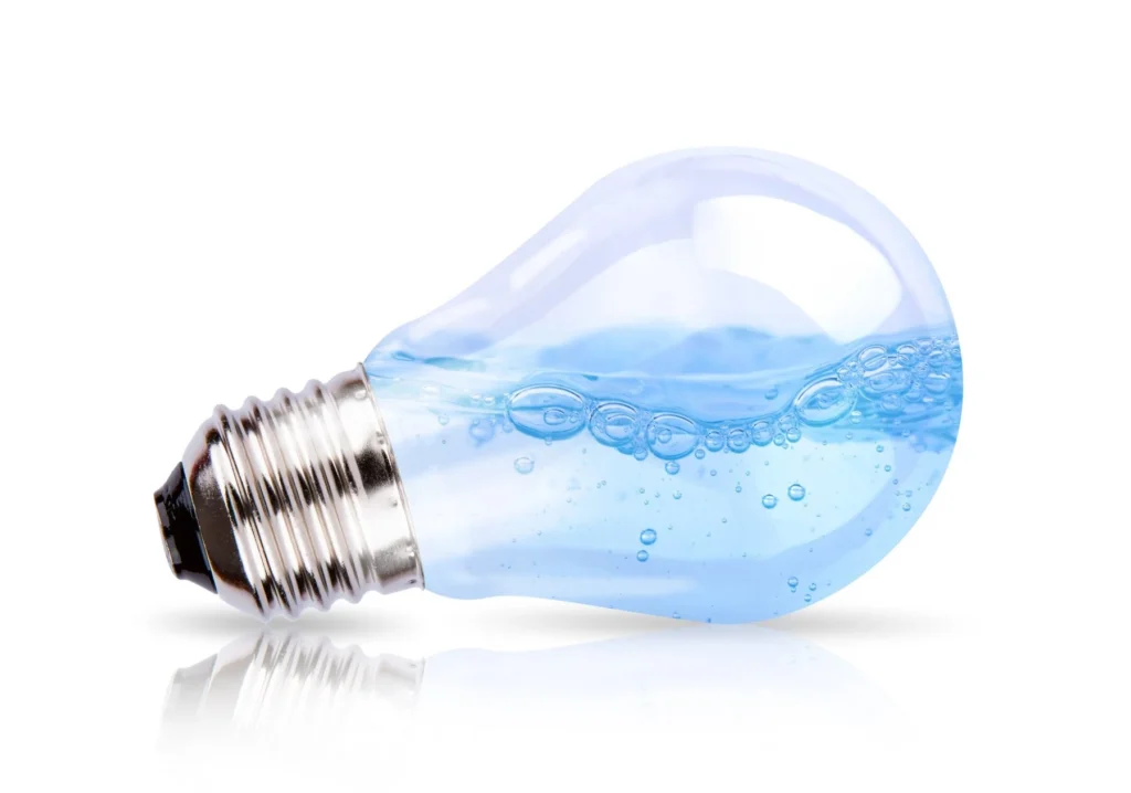 light bulb with water inside