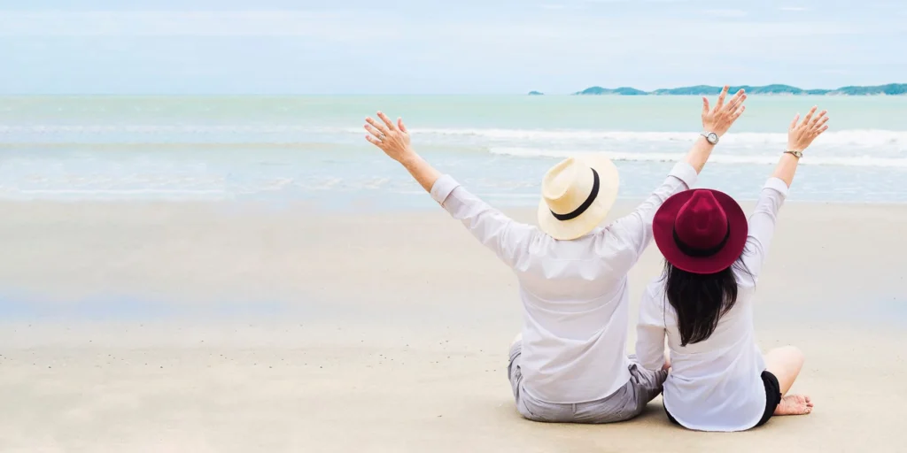 couple on beach vacation