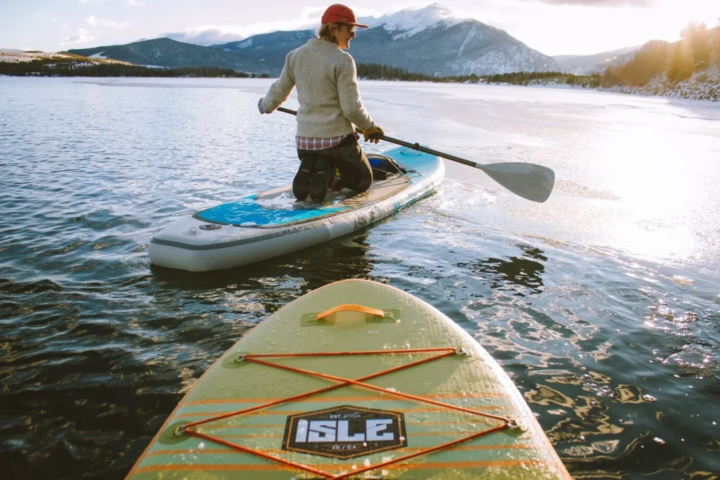 Paddleboarding in the beach