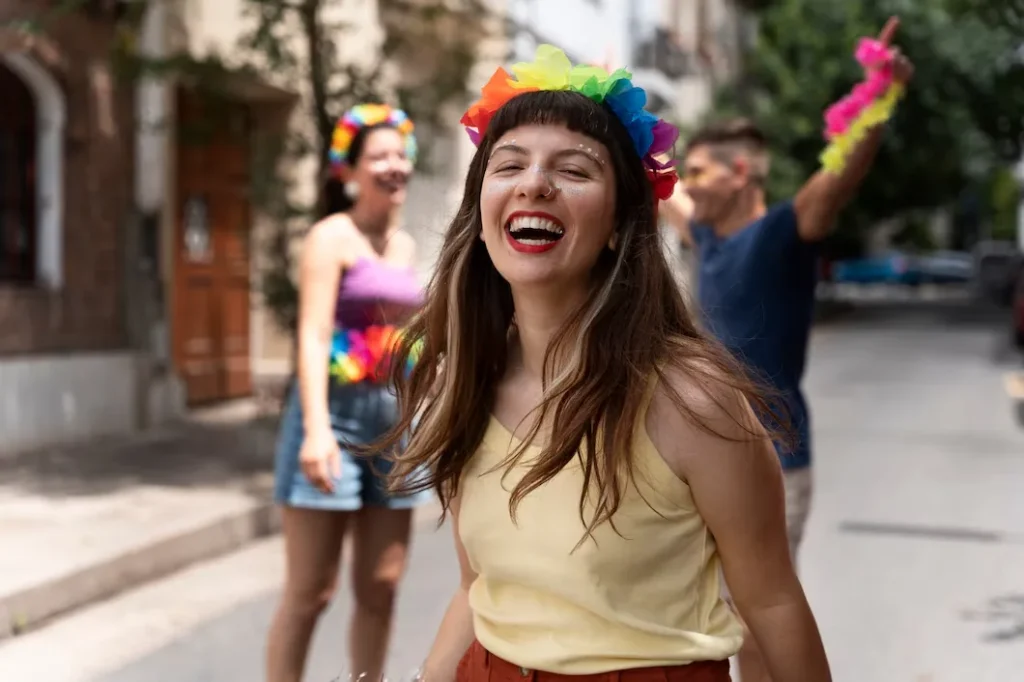 Happy woman at the carnival